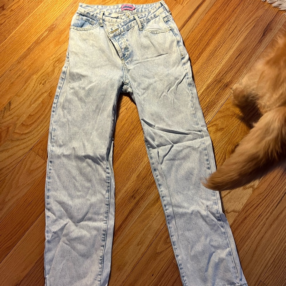 Edikted Light Blue Straight Leg Jeans